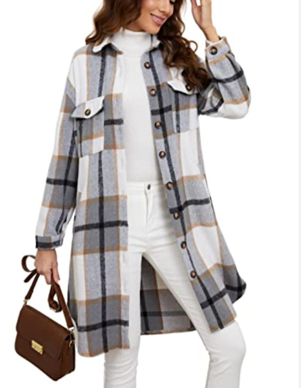 Plaid Button-Up Coat